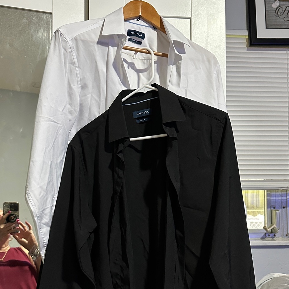 Nautica Black and White Dress Shirts